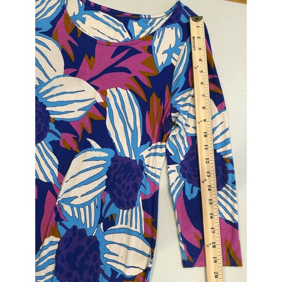 Soft Surroundings Maxi Dress Women Medium Floral 3/4 Sleeve Cruise Bloom Stretch - Picture 6 of 8